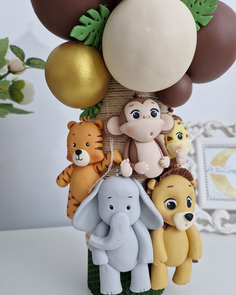 Lumanare de botez Safari, ceara naturala verde - MiLuna Handmade