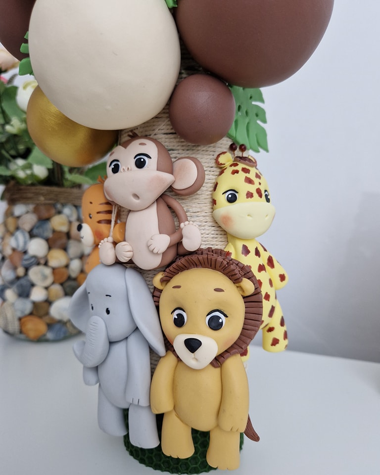 Lumanare de botez Safari, ceara naturala verde - MiLuna Handmade