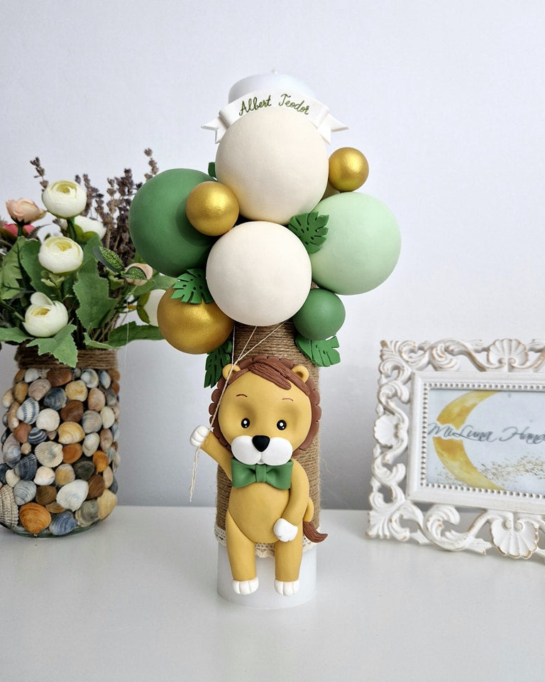 Lumanare de botez Leu Jungle - MiLuna Handmade