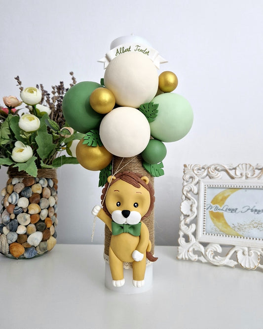 Lumanare de botez Leu Jungle - MiLuna Handmade