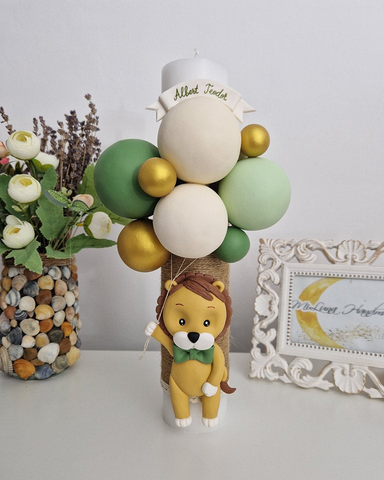 Lumanare de botez Leu Jungle - MiLuna Handmade